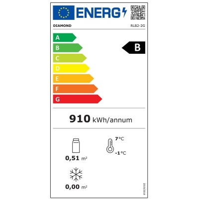 Refroidisseur de bouteilles 2 portes vitrées, 320 litres, pieds réglables RLB2-2G